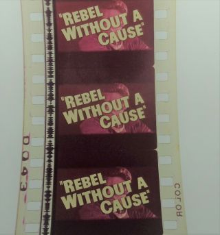 James Dean Rebel Without A Cause Movie Title Film Cell Strip - 5 Film Cells