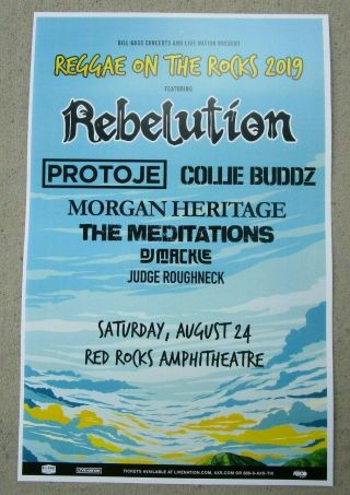 Reggae On The Rocks 2019 W/ Rebelution Red Rocks Promo 11x17 Concert Poster