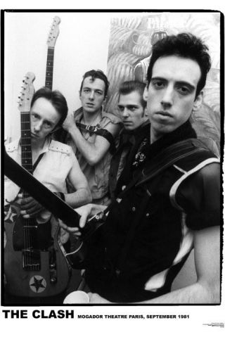 The Clash In Paris 1981 Poster 34 " X24 " B/w