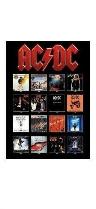 A3 Ac/dc Album Covers 24x36 Poster Music Ac - Dc Ac Dc Back In Black Angus Young