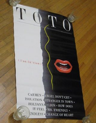 Vintage Toto Isolation Promo Poster Big 36 " X 22.  5 " Cbs Records 1984