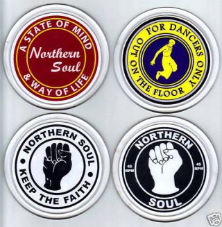 Northern Soul - Set Of 4 Souvenir Novelty Round Coasters / / Gifts