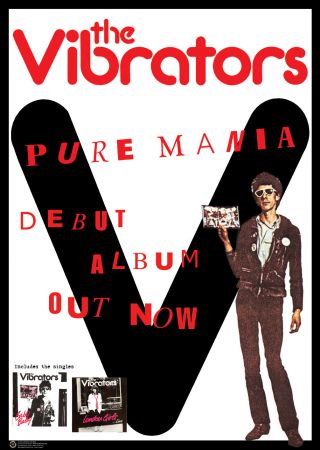 The Vibrators Pure Mania Retro Punk Poster A1 Size 84.  1cm X 59.  4cm - 33 " X 24 "