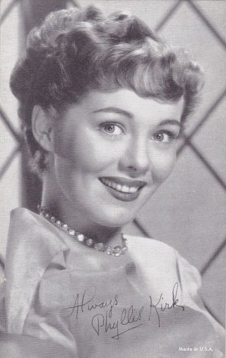 Phyllis Kirk - Hollywood Movie Star/actress 1940/50s Arcade/exhibiit Card