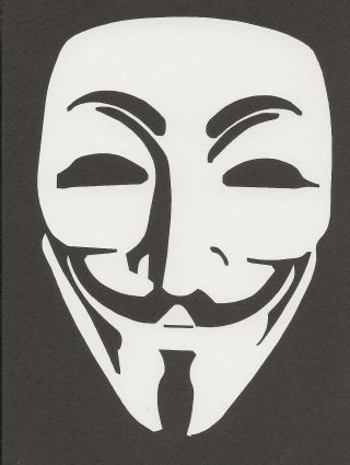 Anonymous Mask Guy Fawkes V For Vendetta Guido Sticker Decal Bumper