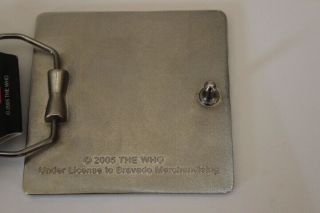 2005 THE WHO PETE TOWNSEND BELT BUCKLE PLUS 2011 BIC LIGHTER THE WHO 3