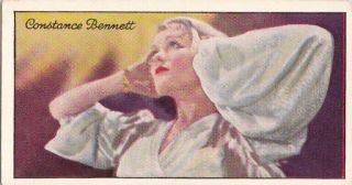Constance Bennett - Carreras Hollywood " Famous Film Stars " Pin - Up 1935 Cig Card