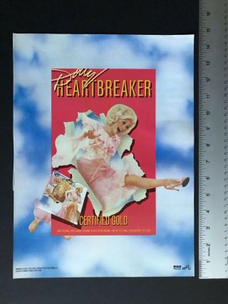 Dolly Parton 11x14 " Album Release " Heart Breaker” Certified Gold Ad