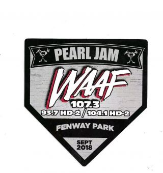 Pearl Jam Boston Fenway Park - September 2 & 4 2018 Sticker