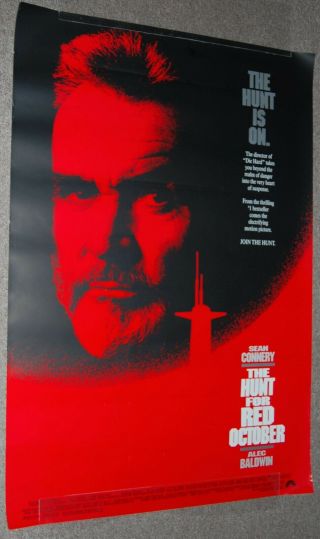 The Hunt For Red October Movie Poster,  1990,  27 " X 40 ",  Never Folded