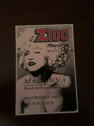 Madonna Blonde Ambition Tour 1990 Rare Sticker York Z100 Radio