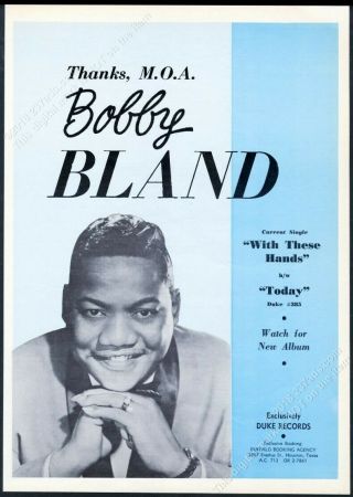 1965 Bobby Bland Photo With These Hands Record Release Trade Print Ad