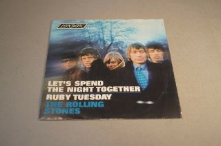 45 Rpm Record Rolling Stones Ruby Tuesday Let 