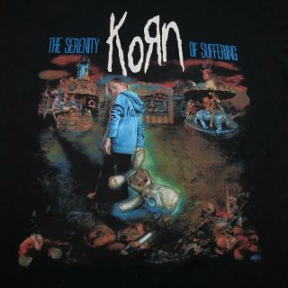 Korn The Serenity Of Suffering Concert Tour Tee T Shirt Mens L Heavy Metal Rock