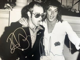Rod Stewart Elton John Signed Picture 2