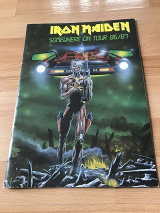 Iron Maiden Somewhere On Tour Programme With Cutout On One Page