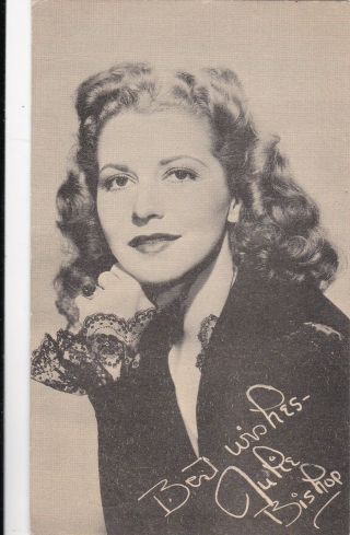 Julie Bishop - Hollywood Movie Star 1944 Warner Bros.  Studio Fan Postcard