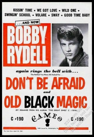 1961 Bobby Rydell Photo That Old Black Magic Record Release Vintage Trade Ad