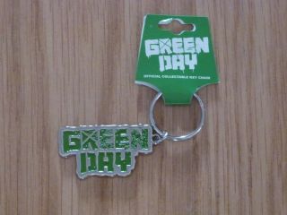 Green Day - Logo Green Enamel Metal Keyring  Official Band Merch