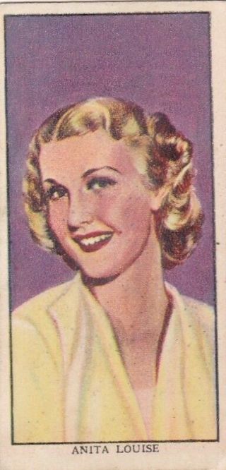 Anita Louise - Mars Confections Hollywood Fampous Film Stars 1939 Candy Card