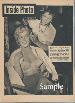 Marilyn Monroe - News Paper Clipping In Dressing Room With Beautician - Vintage