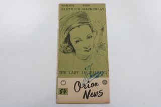 The Lady Is Willing Japan Movie Program Pamphlet 1942 Marlene Dietrich
