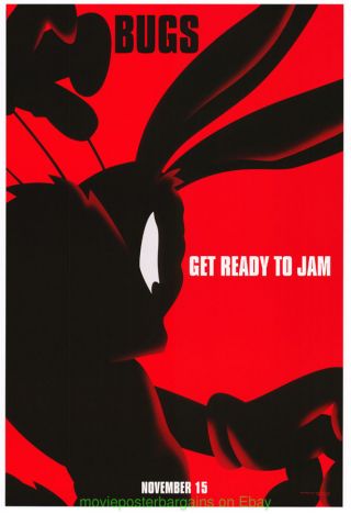 Space Jam Movie Poster Ds 27x40 Bugs Bunny Advance Style Michael Jordan