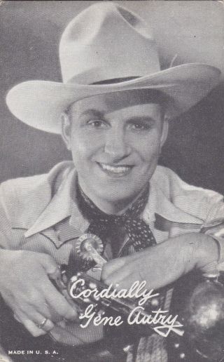 Gene Autry - Hollywood Western Cowboy Movie/ Tv Star 1950s Arcade/exhibiit Card