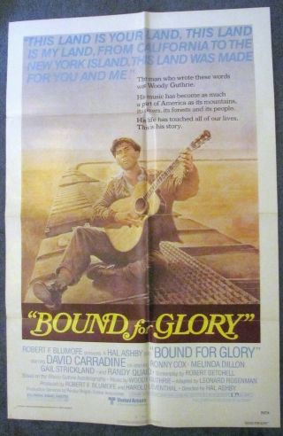 David Carradine,  Bound For Glory (‘76) 1 Sheet,  Fine,