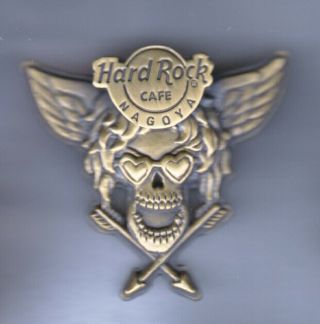 Hard Rock Cafe Pin: Nagoya 3d Gold Winged Skull Le300