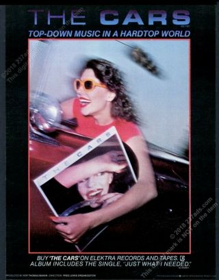 1978 The Cars Just What I Needed Record Release Vintage Trade Print Ad