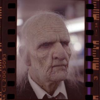 Ta29h Vintage Texas Chainsaw Massacre Horror Movie Old Man Actor Negative Photo