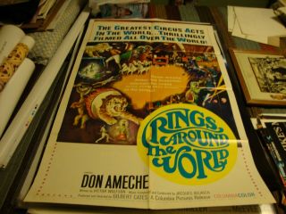 Rings Around The World Theatrical Movie Poster,  1966,  1 Sheet.  Don Ameche