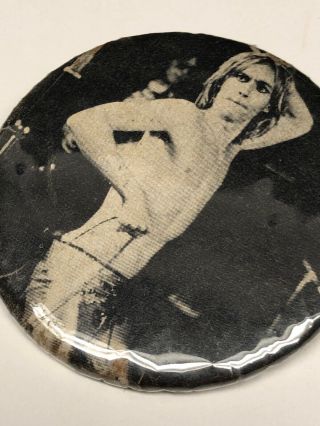 Vintage Iggy Pop The Stooges Pinback Badge Button Pin Music