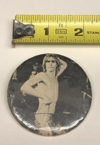 Vintage IGGY POP THE STOOGES Pinback Badge Button Pin Music 2