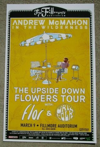 Andrew Mcmahon In The Wilderness - Upside Down Flowers Tour 11x17 Promo Poster