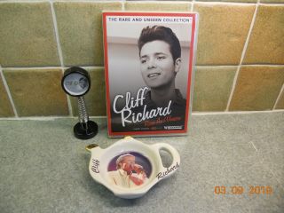 Cliff Richard Memorabilia Dvd Rare Footage Tea Bag Dish Small Desk Alarm Clock
