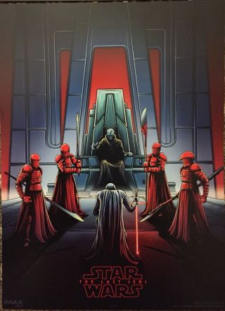 Star Wars: The Last Jedi 9.  5x13 Imax Amc Kylo Ren Poster 4/4,  Bonus