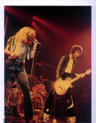 Led Zeppelin 1970s Poster Page.  Jimmy Page & Robert Plant.  Sots