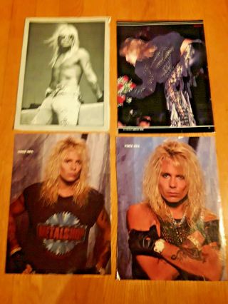 4 8x11 Poster Of Motley Crue Vince 1987 - 1989,  Neil,  Nikki Sixx,  Poison,  Def Leppard