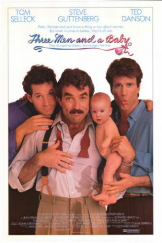 Three Men And A Baby 1987 Tom Selleck,  Ted Danson 18 X 22 Mini Video Poster