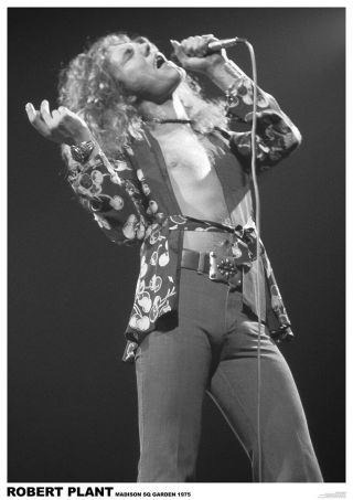 Led Zeppelin / Robert Plant A1 Size 84.  1cm X 59.  4cm - 33 " X 24 " B/w Poster