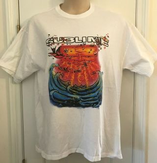 Sublime 2007 T - Shirt White Sun Sea Birds Mens Xl Rock Tour Very Lightly Worn