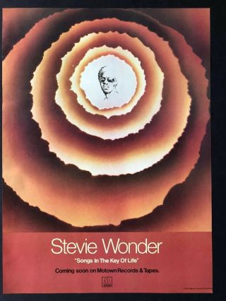 Stevie Wonder “songs In The Key Of Life” Rare 11x14” Promo Ad