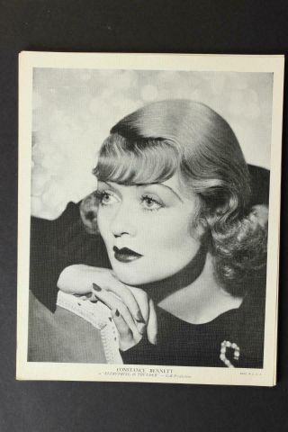 1936 Constance Bennett Linen Finished Photo For Everything Is Thunder
