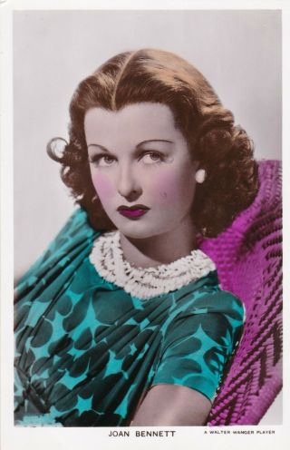 Joan Bennett - Hollywood Movie Star/actress Glamour 1930s Colorized Postcard