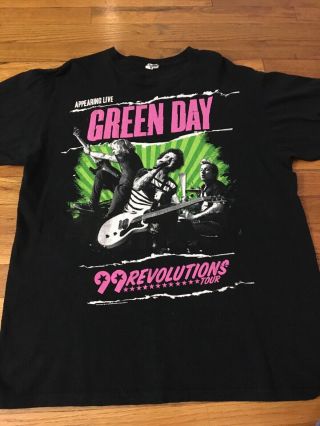 Green Day Concert T - Shirt 99 Revolution Tour 2013 World Tour Mens Med/large