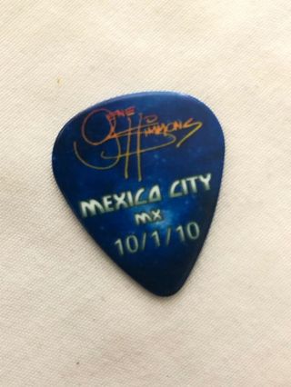 KISS Hottest Earth Tour Guitar Pick Paul Stanley Signed Mansfield MASS 8/7/10 5