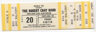 Vintage Original1989 Robert Cray Band Portland Oregon Concert Ticket