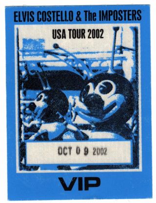 Elvis Costello Vintage Backstage Pass 2002